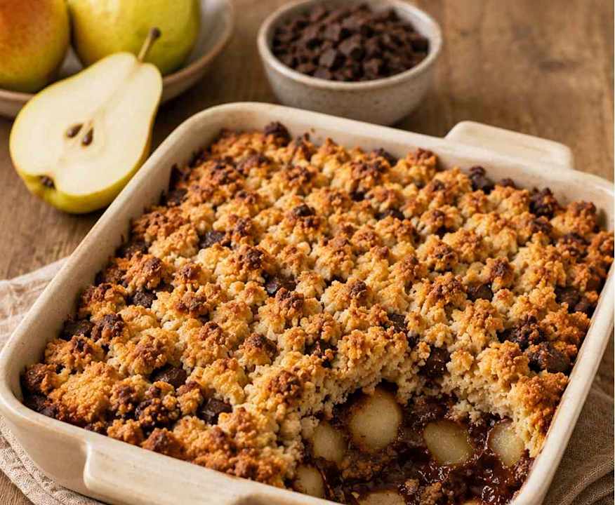 Crumble poire & chocolat